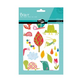 Maildor - Ref AE036O - Baby Stickers (Pack of 6 Sheets) - 21 x 14.8cm - Garden Designs - 99 Stickers Total, Brightly Coloured, Suitable for Children Aged 2+