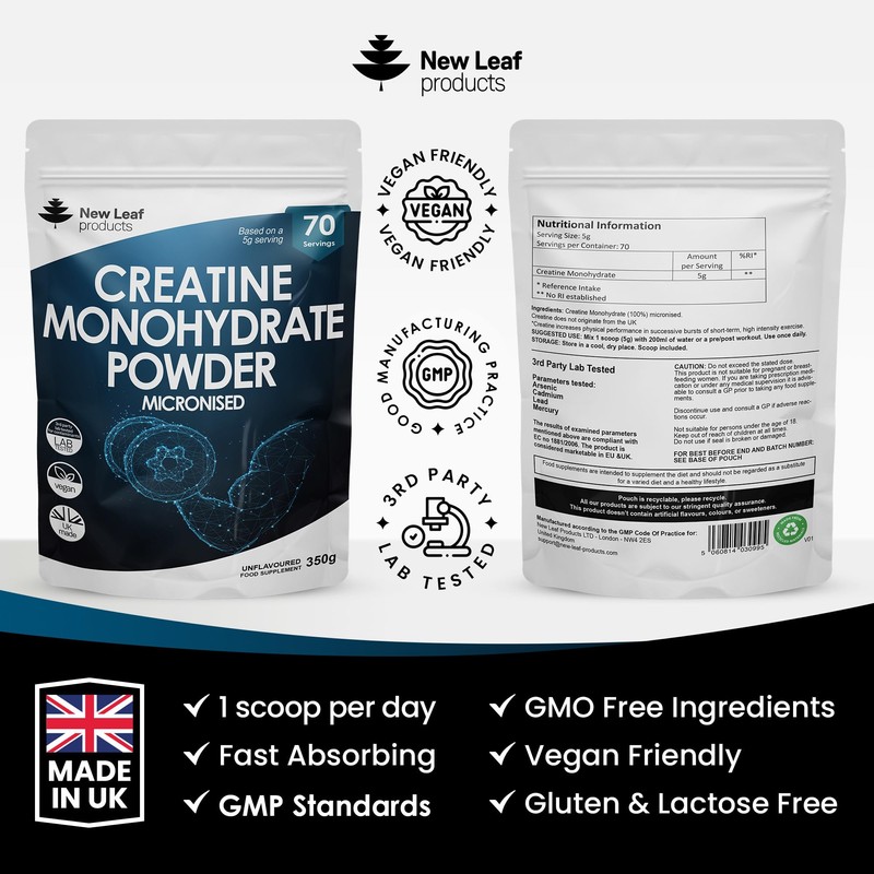 Creatine Monohydrate Powder 100% Pure Micronized Creatine - 350g Increased