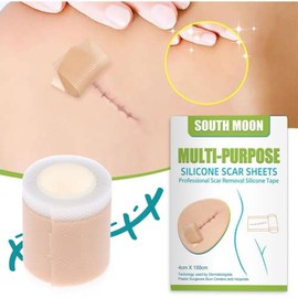 2 Rollos Cinta Silicona Reparación Cicatrices Marcas Piel Silicona Suave Grado Para Eliminación Cicatrices Cómoda Indolora Reusable Cesárea Acné