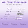 SXVME Uñas Postizas De Gel, Acrílicas, Gruesas, Naturales, Cortas, Con