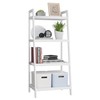 SMIBUY Bamboo Ladder Bookcase, Bathroom Storage Rack Organizer, 4 Tier