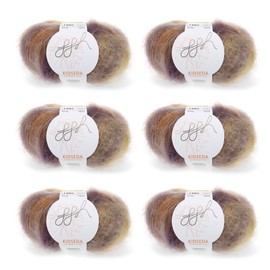 ggh Kidseda Box - 6 Balls - Mohair Wool with Silk for Knitting - Colour 212 - Purple Gold Mottled