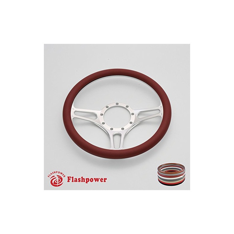 Flashpower 14'' Billet Half Wrap 9 Bolts Steering Wheel with