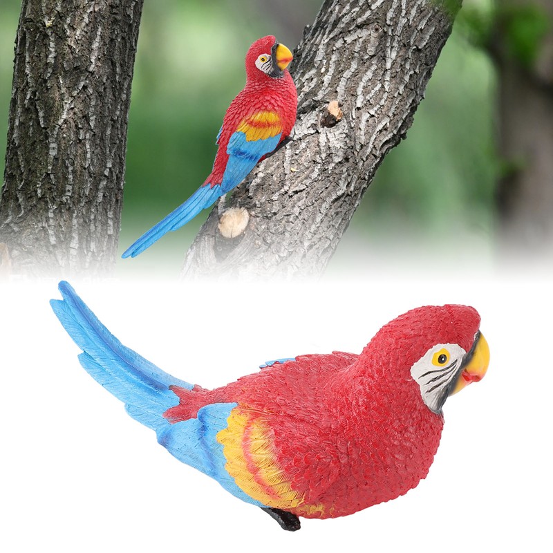Parrot Figurine Simulation Vivid Innovative Wall Mounted Hand Painted Resin