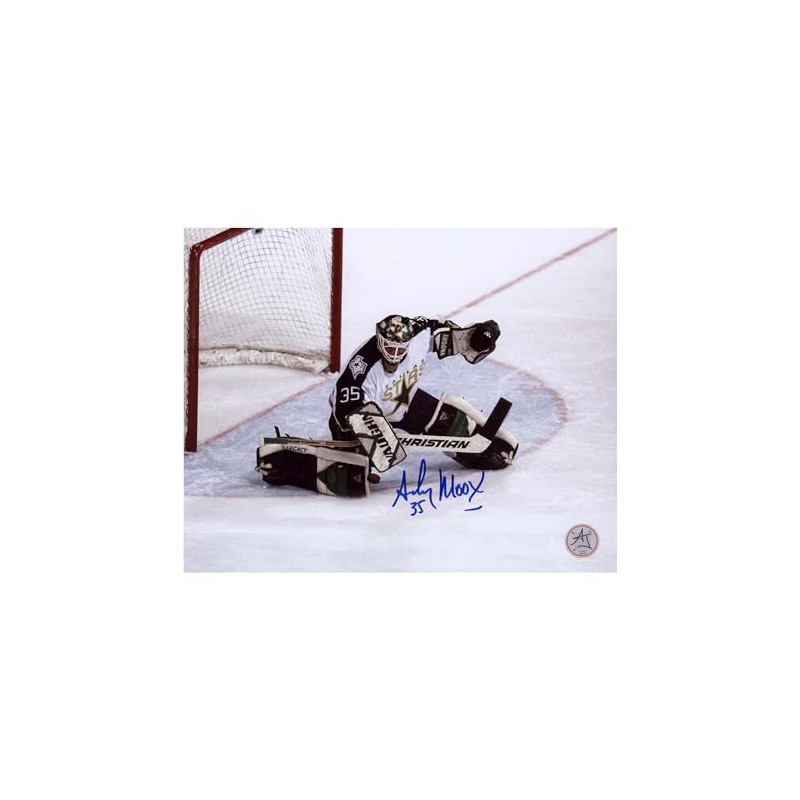 Andy Moog Signed Dallas Hockey Goalie 8x10 Photo