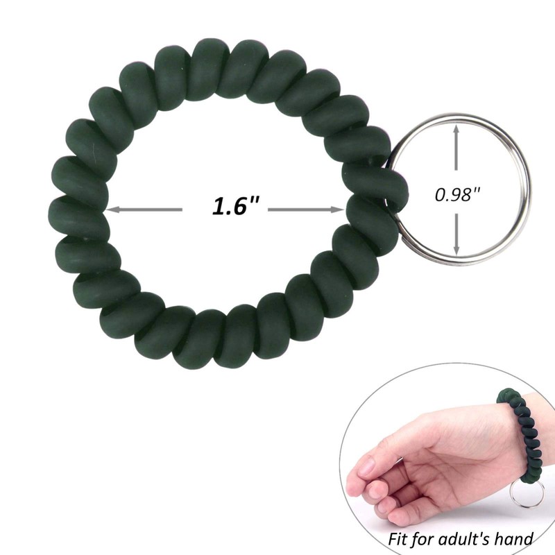 BIHRTC 5色 リストキーチェーン プラスチック スプリング フレキシブル スパイラルリストコイル 伸縮性 リストバンド リストレット