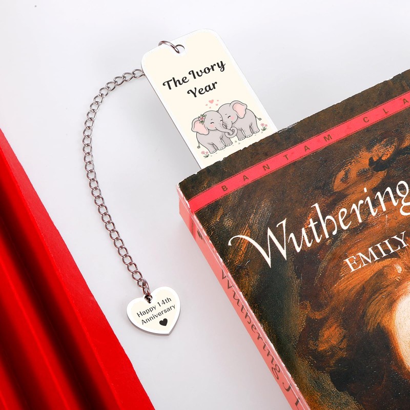 14 Year Anniversary Ivory Gifts for Her Him Bookmarks for