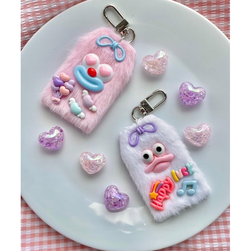 Wigo Mini Lucky Charm Monster Nuigurumi Keychain for Women, Pink