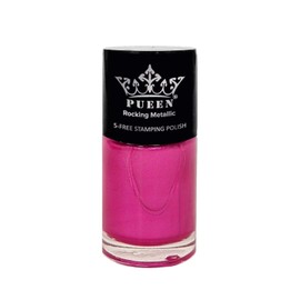 PUEEN Rocking Metallic Nail Polish For Nail Stamping 12ml Nail Art Color Lacquer (613 - Hot Fuchsia) - BH000974