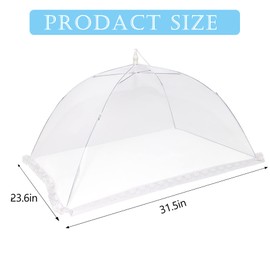 2 PCS Extra Large Food Covers Nets for Outside（40"X24"）umbrella Mesh Screen Covers for Outside Pop-Up Mesh Reusable and Collapsible Food Nets for Parties Picnics Outdoor BBQS…