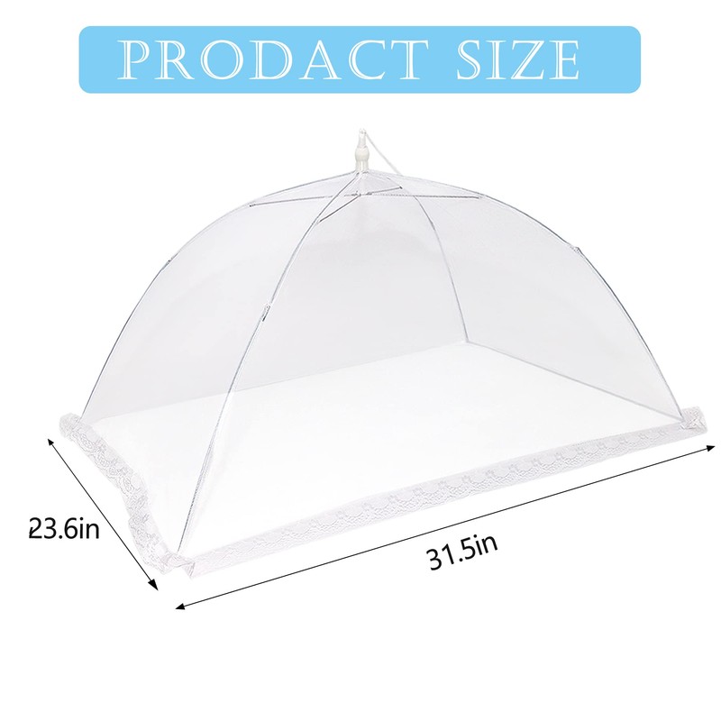 2 PCS Extra Large Food Covers Nets for Outside（40"X24"）umbrella Mesh