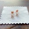 Silver 925 Earrings, Gold, 18K Coating, Flower, 0.2 inches (4