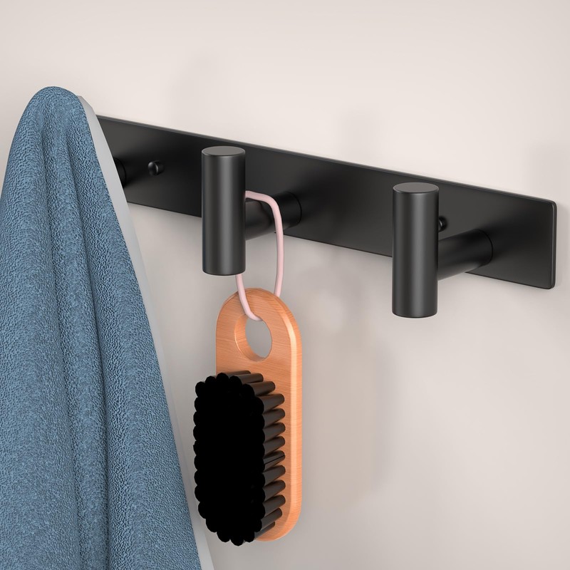 HUFEEOH Coat Hooks Wall Mount, Stainless Steel 3 Hooks Towel