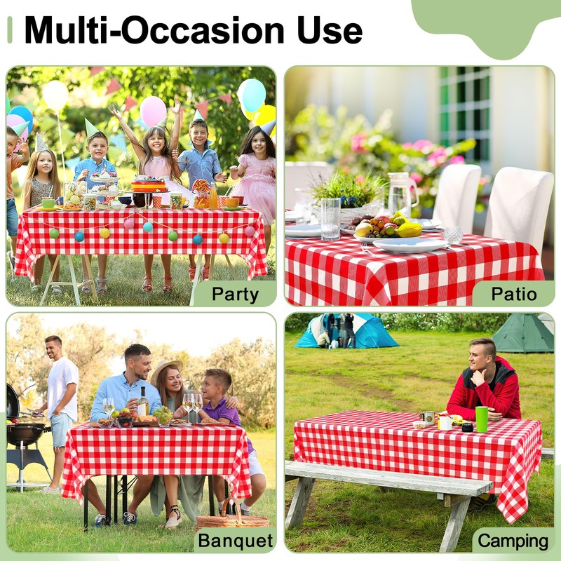 misaya 4 Packs 54 x 78 Inch Buffalo Disposable Table