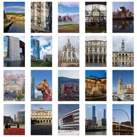 xtvinvm Bilbao Spain Europe Travel Postcards from Around the World Vintage Postcard Pack for Mailing Business Christmas Holiday Birthday Postcards with Mailing Side Set of 20