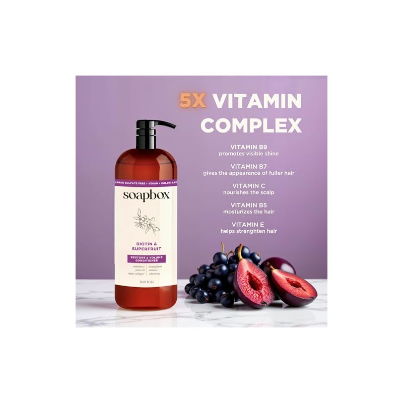 Soapbox Set de Champú y Acondicionador Biotina y Superfruit Con