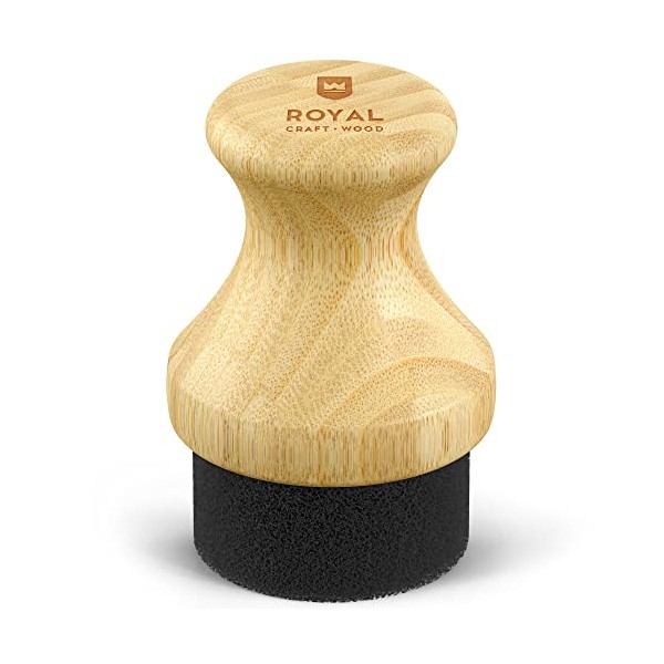 ROYAL CRAFT WOOD Cutting Board Oil and Wax Applicator for Food Grade Mineral Oil - Round Bamboo Applicator for Wood Cutting Boards, Butcher Blocks, Utensils