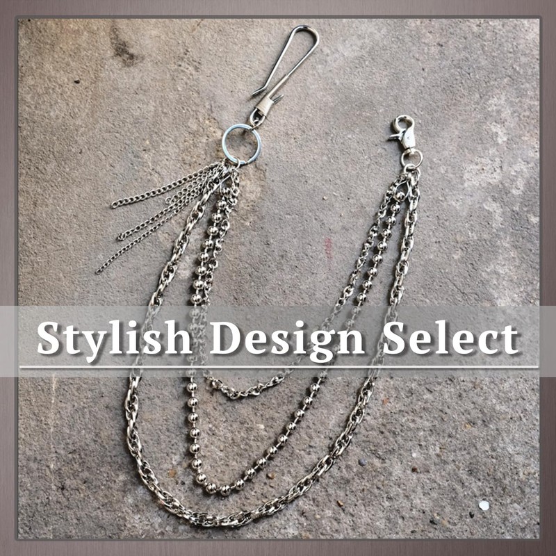 [ワン リミテーション] ウォレットチェーン ボールチェーン キーリング シルバー 財布 メンズ レディース AN093(シルバー)