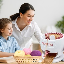 SENTRO Knitting Machine 22 Needles, Smart Circle Knit Loom Machine,DIY Knitting Crochet Machine for Adults and Kids ﻿