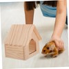 Mipcase Hamster Wooden Hideout House Durable Wooden Small Animal Habitat