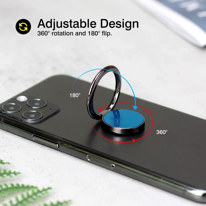 [2 Pack] Round Mirror Design Cell Phone Ring Holder Stand,
