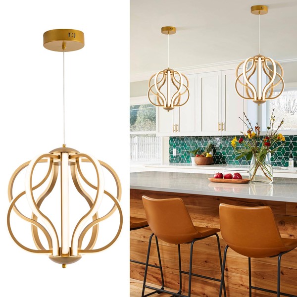 CHYING Modern LED Chandelier Remote Control 10-Light Gold Chandelier Dimmable