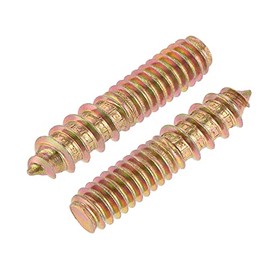 uxcell 1/4-20 x 1-1/4" Hanger Bolts Double Head Dowel Screw for Wood Furniture 10pcs