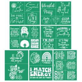 DGAGA 5PCS Inspirational Silk Screen Stencils, Motivational Adhesive Reusable Inspirational Word Stencils for Craft Faith Screen Printing Transfers for Painting on Wood Fabric Home Decor
