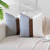 Artscope Farmhouse Decor Stripe Patchwork Linen Cushion Covers Cases Set