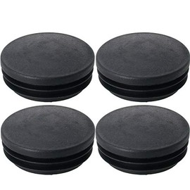 MroMax 76mm Dia Plastic Tubing Plug Round Post End Caps for Handrail Stair Newel Guardrail Tube Black 4Pcs