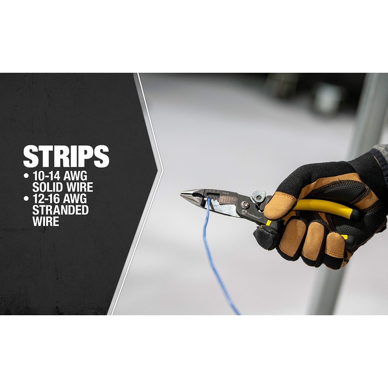 Southwire 58993940 S5N1 5-in-1 Long Nose Multi-Tool Pliers; Black/Yellow
