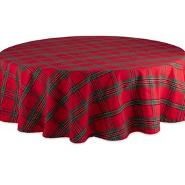 DII CAMZ32812 Mantel para Cena y Festividades, Lavable A Máquina, 100% de Algodón, 177 cm, Cuadros Festivos, de 4 A 6 Personas
