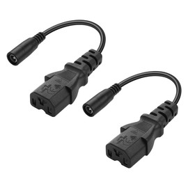 PNGKNYOCN DC Power Adapter Cable,2 Pack DC 5.5mm x 2.1mm Female to IEC C13 Power Adapter Extension Cable,for Skateboard Bikes, Balance Bikes,Electric Bikes and More（15cm）