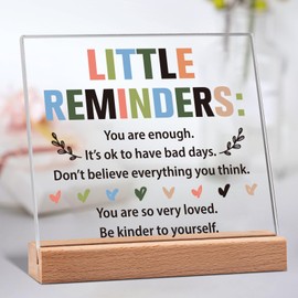 Inspirational Gifts for Women Men, Motivational Gifts Plaque with Wooden Stand, Positive Gifts for Women, Comfort Gifts for Women, Cheer Up Gifts Desk Decor Gifts for for Friends Coworker Employees