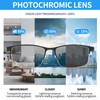 JOLLYNOVA Photochromic Progressive Reading Glasses Men,Half Rim TR90 Temples Blue