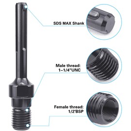 BIGP SDS MAX Adapter, Adapter 1 1/4 Inch UNC to SDS Max, Tile Drill Adapter, Drill Bit Adapter, Adapter for Core Drill, Socket Countersink Adapter