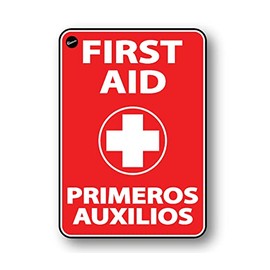First Aid Bilingual Sticker Vinyl Decal Medical Safety Kit Van Vehicle - Multiple Sizes (2 x 1 inch)