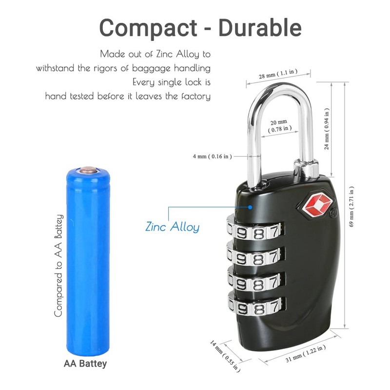 CFMOUR TSA Suitcase Locks - 1, 2, 3, 4, 5,