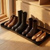 Maxdot 2 Pack Scalloped Iron Boot Tray for Entryway Indoor,