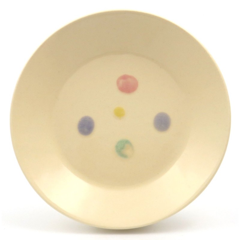 Kakamoto Sousen Setoyaki Ammegame Dish (with Saucer) Dots