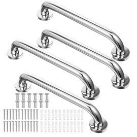 4 Pack Shower Grab Bar, Stainless Steel Bathroom Grab Bar, Shower Handle Bath Handle, Safety Bars for Shower Chair Bench, Grab Bars Senior, Elderly, Handicap (12.8 Inch)