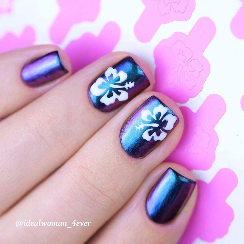 Whats Up Nails - Hibiscus Nail Vinyl Stencils for Nail
