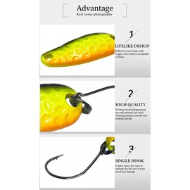 Njord Kalastus Glow Spoon Set, Luminous and UV Active Trout Spoon Set, 12 Pieces + Box, Extreme Luminosity Thanks to Special Paint, Trout Bait Set, Spoons Trout