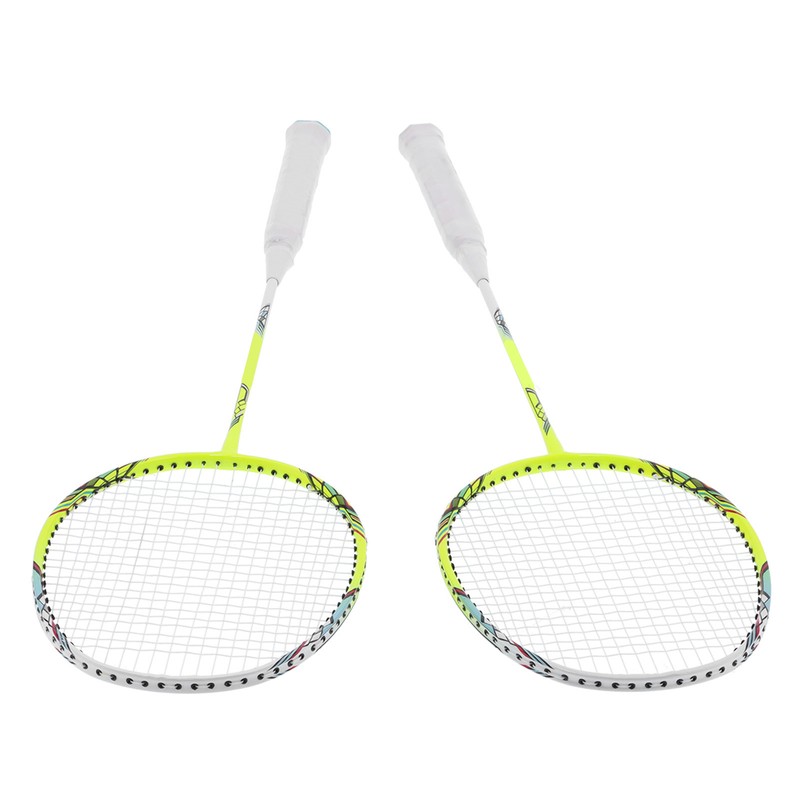 2 Player Badminton Racquets Set Lightweight Carbon Composite Double Rackets