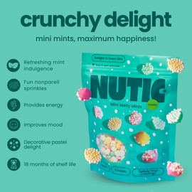 Nutic Mini Smooth and Melty Mints Nonpareils Candy - 2LB, Petite Pastel Mint Delights for Holidays & Birthdays, Dutch Mints, Mint Treats - Made in the USA - (Pack of 1)