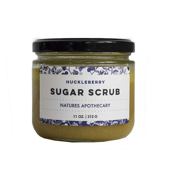 Huckleberry Organic Sugar Scrub for Glowing, Smooth, and Healthy Skin, Hypoallergenic, All-Natural, Plant-Derived, Made in USA by DAYSPA Body Basics