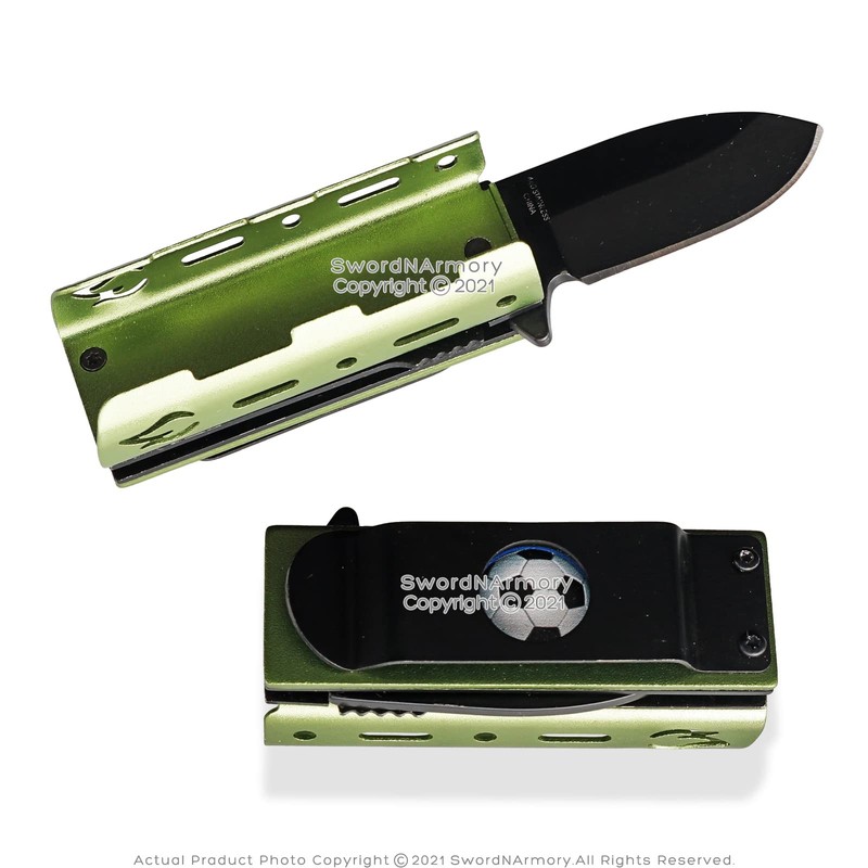 Munetoshi Ball 1.75” Blade Pocket Knife Lighter Holder Green