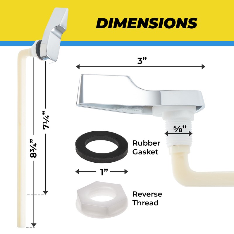 Qualihome Toilet Tank Flush Lever Replacement for Mansfield - Front