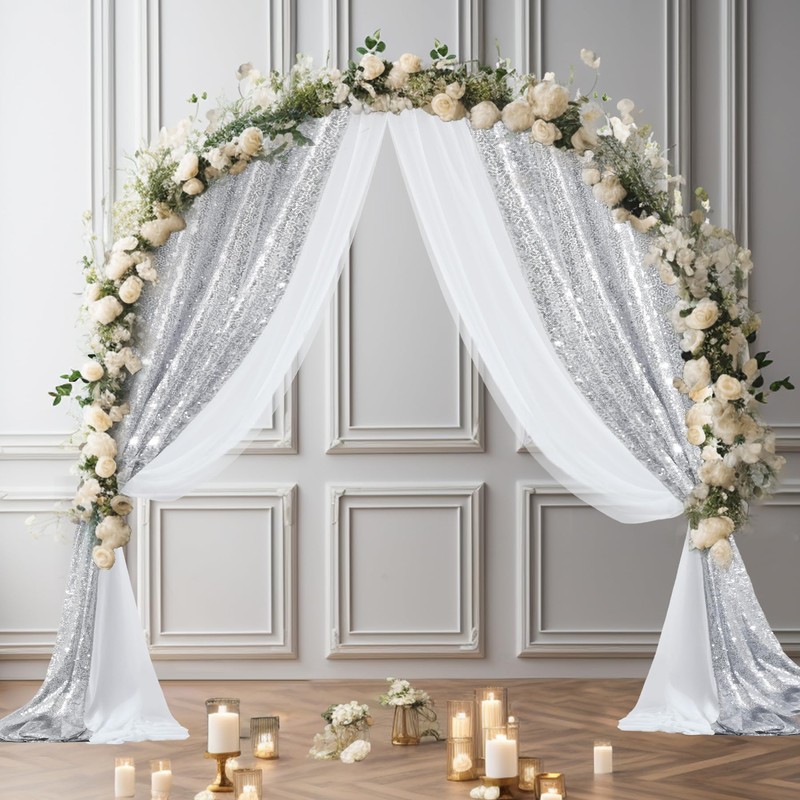 Wedding Arch Draping Fabric, 1 Panel 28" x19ft White Wedding