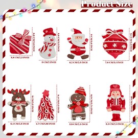 Langley 8 PCS Christmas Hanging Ornaments- Snowman Reindeer Soldier Ornaments for Christmas Tree Polymer Clay Ornament for Xmas Tree Party Decoration